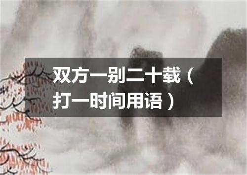 双方一别二十载（打一时间用语）