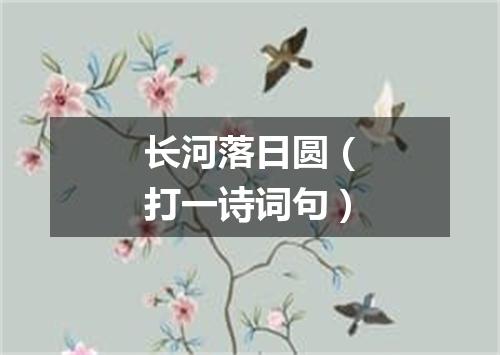 长河落日圆（打一诗词句）