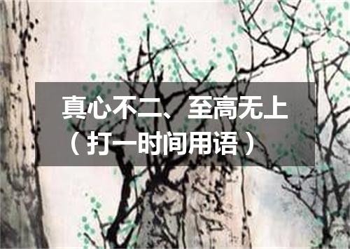 真心不二、至高无上（打一时间用语）