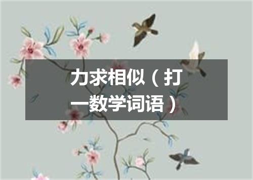 力求相似（打一数学词语）