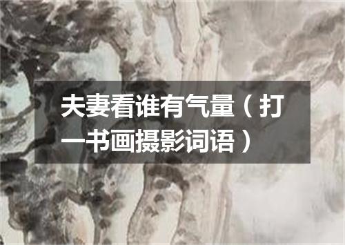 夫妻看谁有气量（打一书画摄影词语）