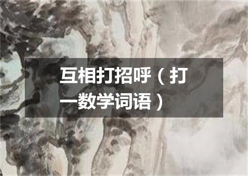 互相打招呼（打一数学词语）