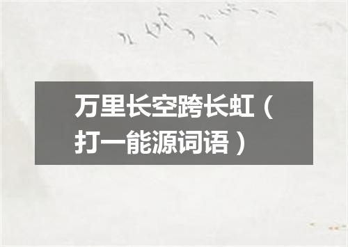 万里长空跨长虹（打一能源词语）