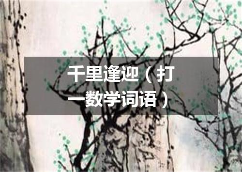 千里逢迎（打一数学词语）