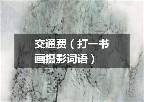 交通费（打一书画摄影词语）