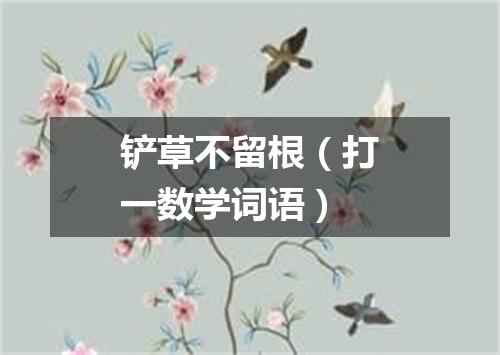 铲草不留根（打一数学词语）