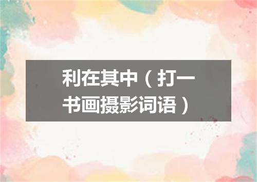 利在其中（打一书画摄影词语）