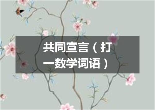 共同宣言（打一数学词语）
