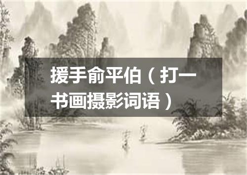 援手俞平伯（打一书画摄影词语）