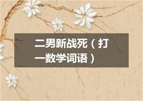 二男新战死（打一数学词语）