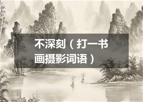 不深刻（打一书画摄影词语）