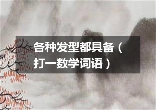 各种发型都具备（打一数学词语）