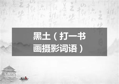 黑土（打一书画摄影词语）
