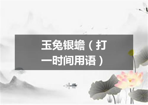 玉兔银蟾（打一时间用语）