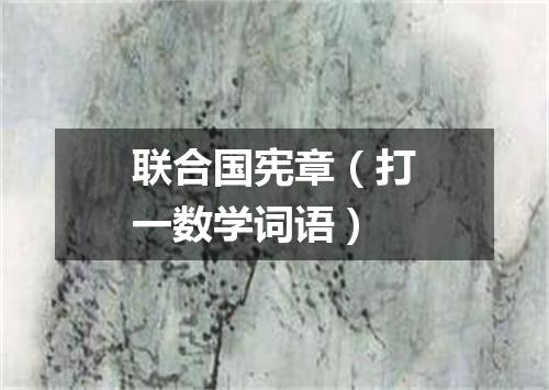 联合国宪章（打一数学词语）
