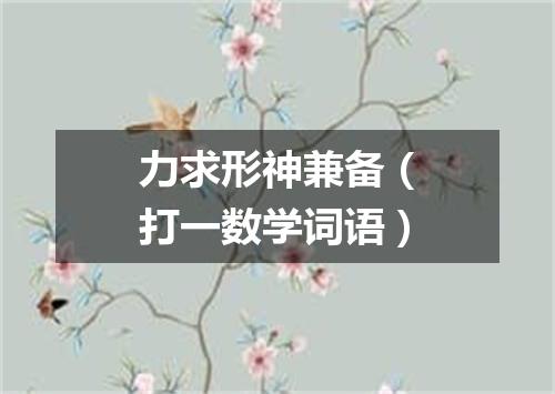 力求形神兼备（打一数学词语）