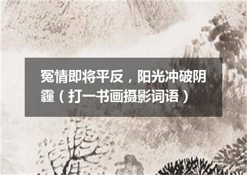 冤情即将平反，阳光冲破阴霾（打一书画摄影词语）