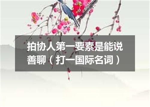 拍协人第一要素是能说善聊（打一国际名词）