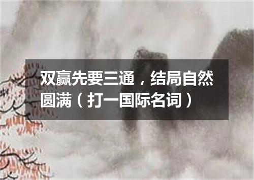 双赢先要三通，结局自然圆满（打一国际名词）