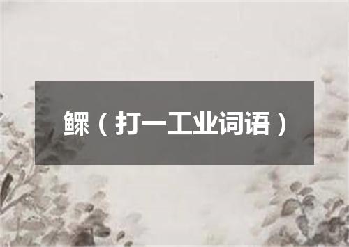 鳏（打一工业词语）