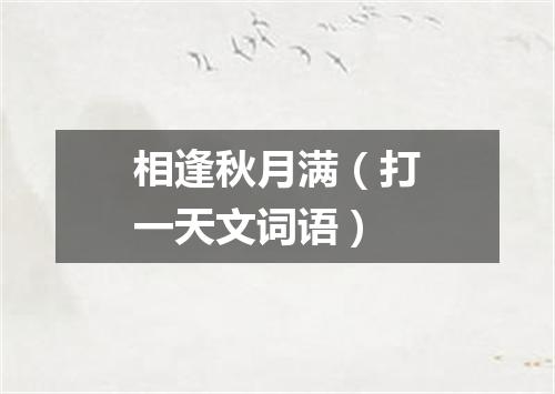 相逢秋月满（打一天文词语）