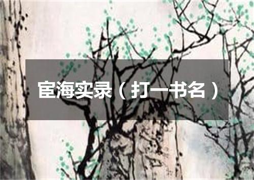 宦海实录（打一书名）
