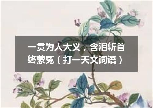 一贯为人大义，含泪斩首终蒙冤（打一天文词语）