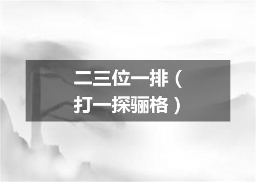 二三位一排（打一探骊格）