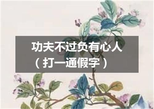 功夫不过负有心人（打一通假字）