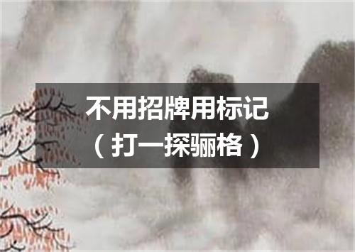 不用招牌用标记（打一探骊格）