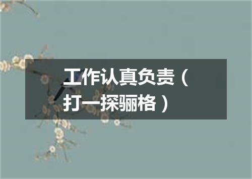 工作认真负责（打一探骊格）