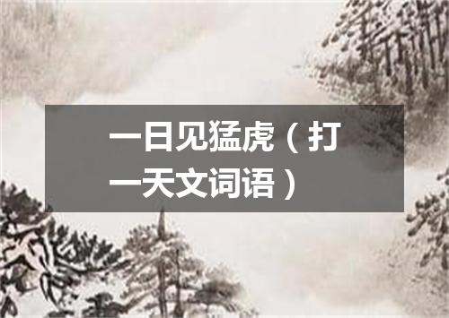 一日见猛虎（打一天文词语）
