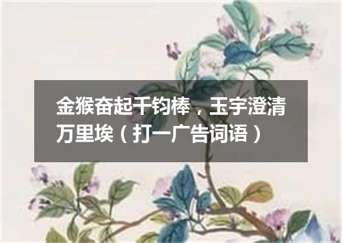 金猴奋起千钧棒，玉宇澄清万里埃（打一广告词语）
