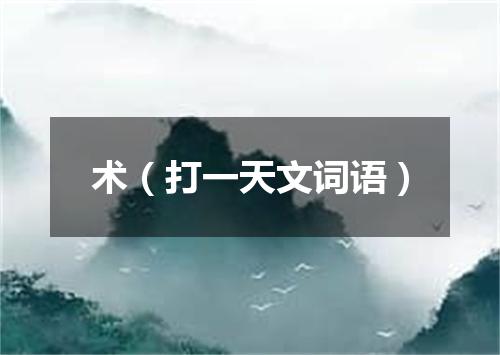 术（打一天文词语）