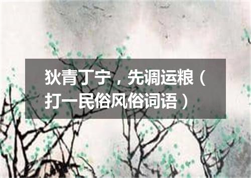 狄青丁宁，先调运粮（打一民俗风俗词语）