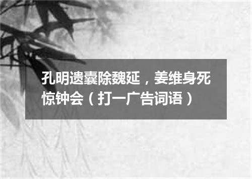 孔明遗囊除魏延，姜维身死惊钟会（打一广告词语）