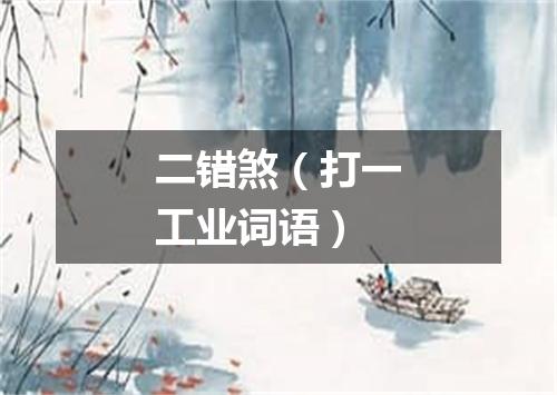 二错煞（打一工业词语）