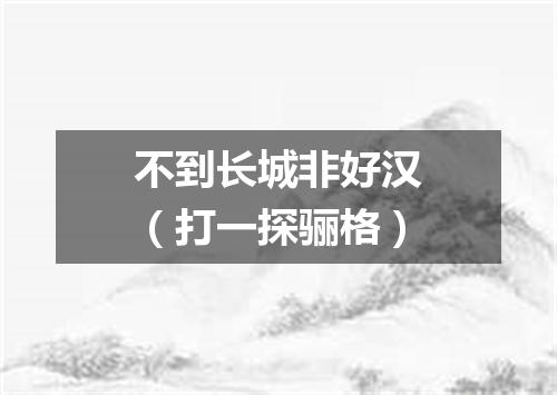 不到长城非好汉（打一探骊格）