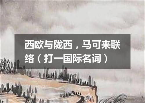 西欧与陇西，马可来联络（打一国际名词）