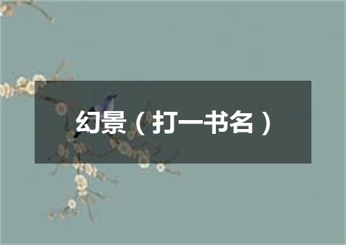 幻景（打一书名）