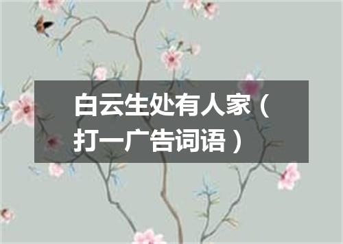 白云生处有人家（打一广告词语）