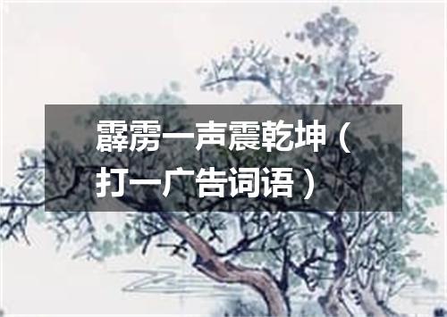 霹雳一声震乾坤（打一广告词语）